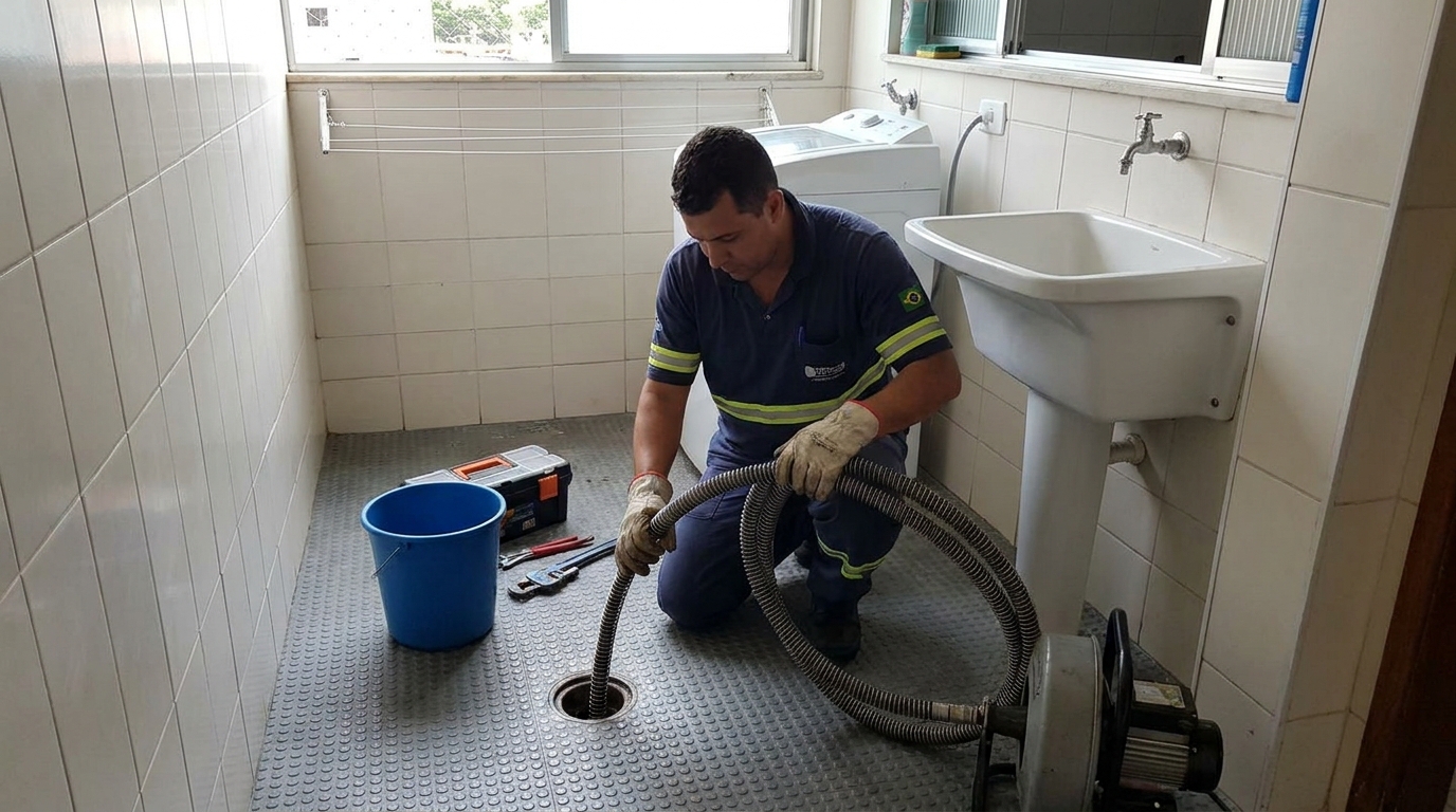 Desentupimento de ralo residencial em Salvador‑BA