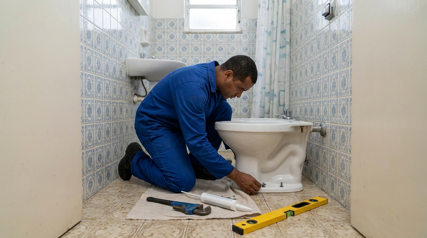 Instalação de vaso sanitário residencial em Salvador‑BA